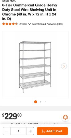 New 6-Tier Commercial Grade Steel Wire Shelving Unit