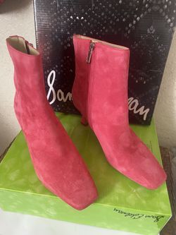 Sam Edelman Botines Rosas De Gamuza Talla 7 M Lizo, Paris Pink Booties