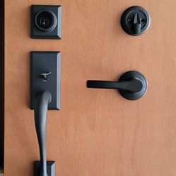 Kwikset Hawthorne Matte Black Front Door Lock 