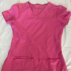 Heart And Soul  Scrub Top XXS Hot Pink