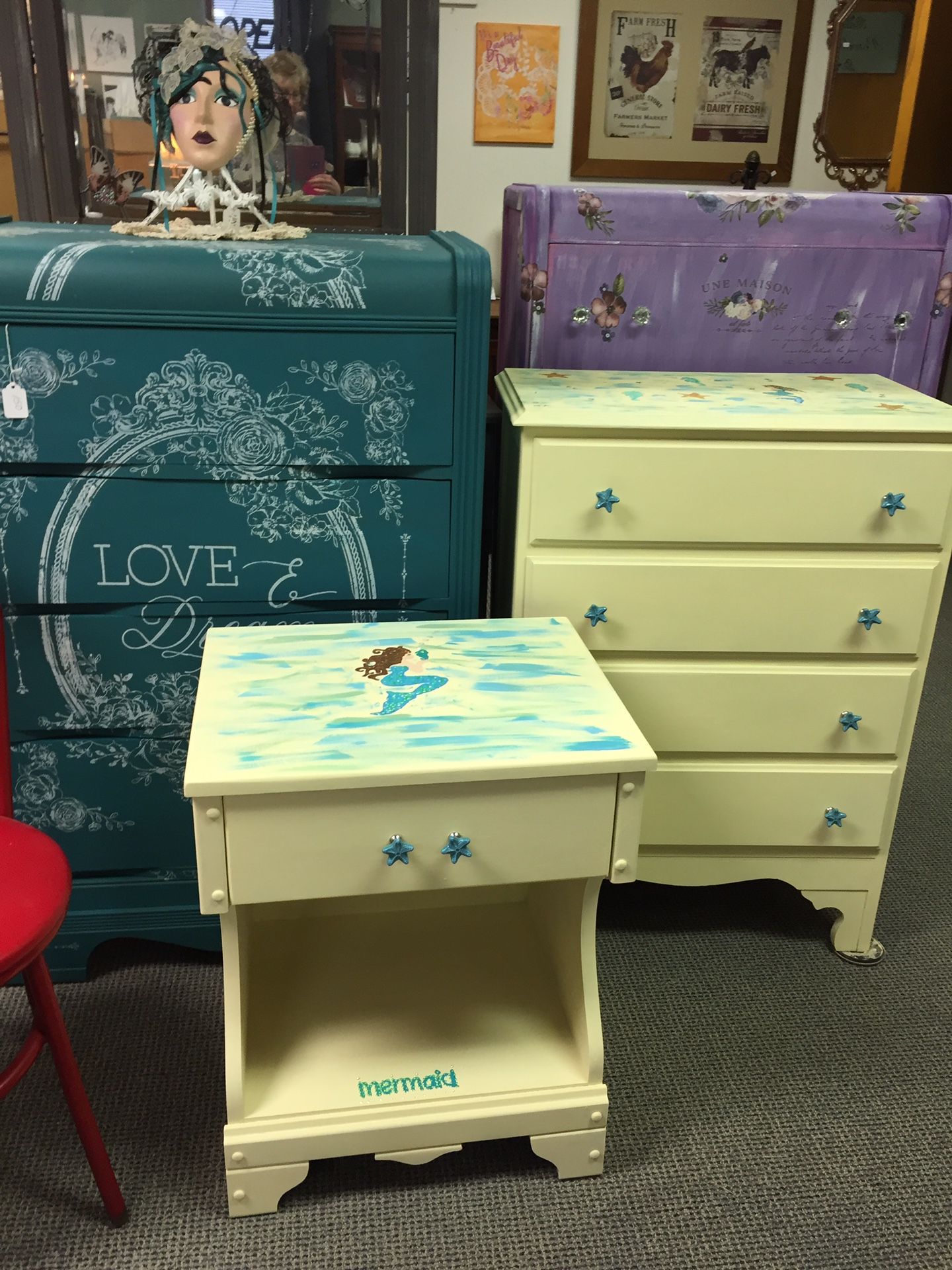 Dresser set mermaid theme with starfish hardware