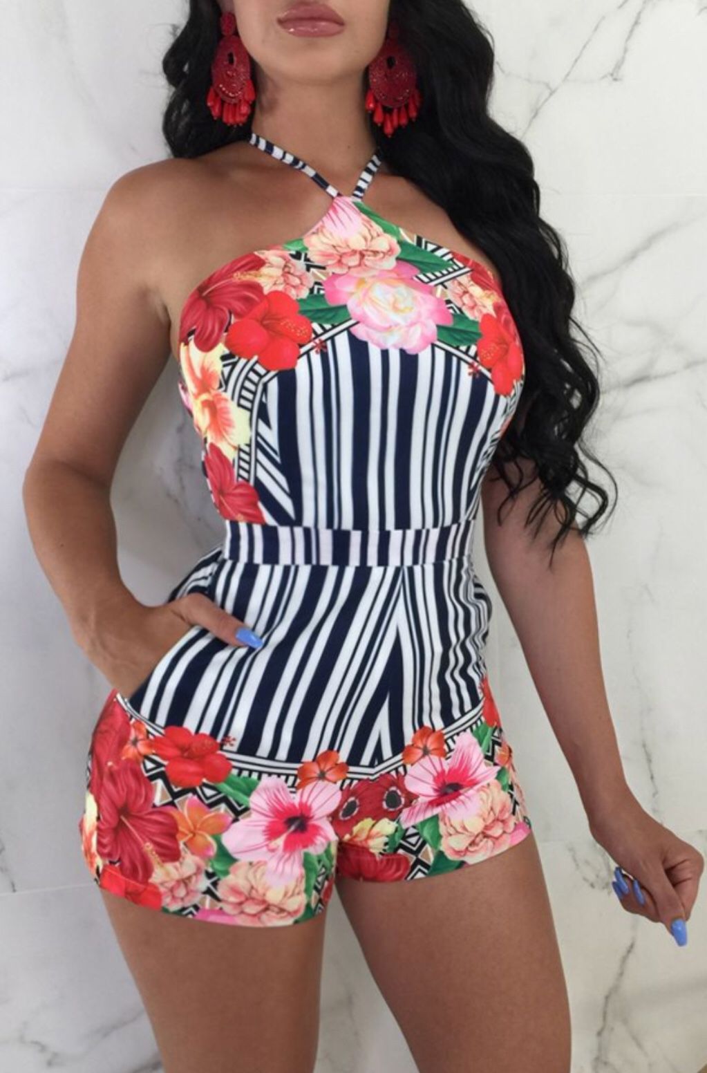 Floral Printed Black/White One-Piece Romper for Sale in Los Angeles, CA ...