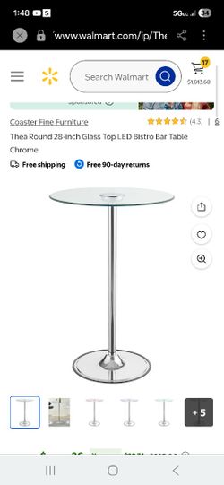 Contemporary round bar table with chrome electroplated pedestal base
Clear tempered glass table top
Bar table Org $225