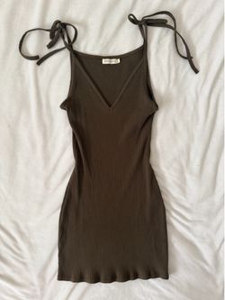 Dark green dress with tie straps