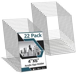 18 Pack Acrylic Clear Sign Holder 4x6