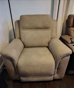 New. Suede Fabric Electric Recliner Chair (Large Wide)