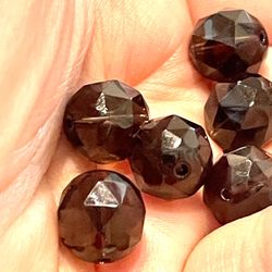 Lot Of 12 Smoky Topaz Faceted Beads