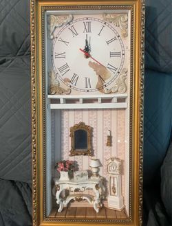 Vintage French Shadow Box Clock