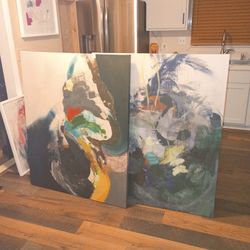 (2) 40x50 Abstract Canvas