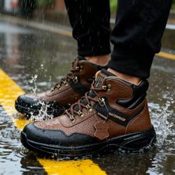 Jerko Heavy-Duty Waterproof Work Boots: Anti-Slip & Impact Protection for Ultimate Safety