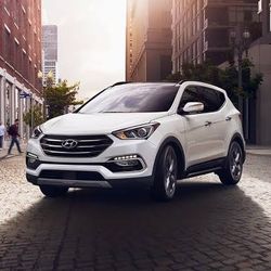White Hyndai Santa fe car 2018