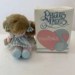 Vintage Applause Precious Moments Musicals Doll 5606 Merrie Head Moves Working