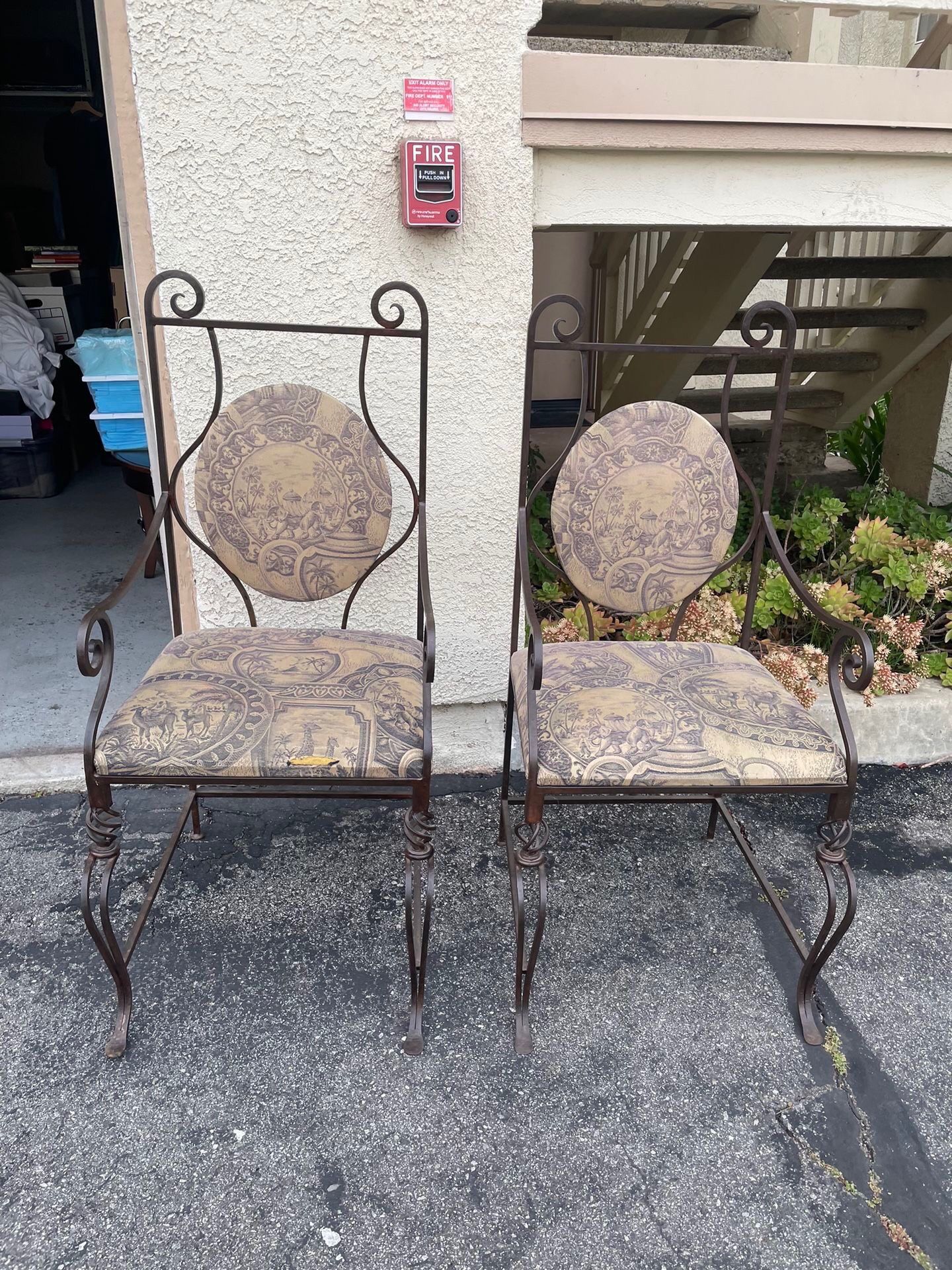 Wrought Iron Chairs Vintage
