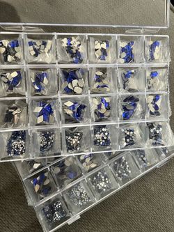 Blue Rhinestones / nail technician