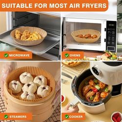 Air Fryer Liners Disposable, 200PCS Unbleached Air Fryer Paper Liners, Square Airfryer Liners for 5-8 QT Airfryer Basket, Non-stick & Oil-Proof Parchm