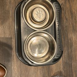 Large dog elevated Food Bowls