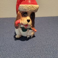 Christmas Hound Dog Figurine 