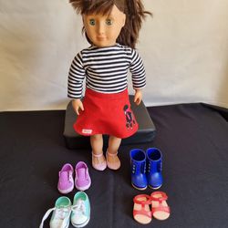 doll our generation 18" peggy doll retro poodle skirt with 5 pairs of shoes
