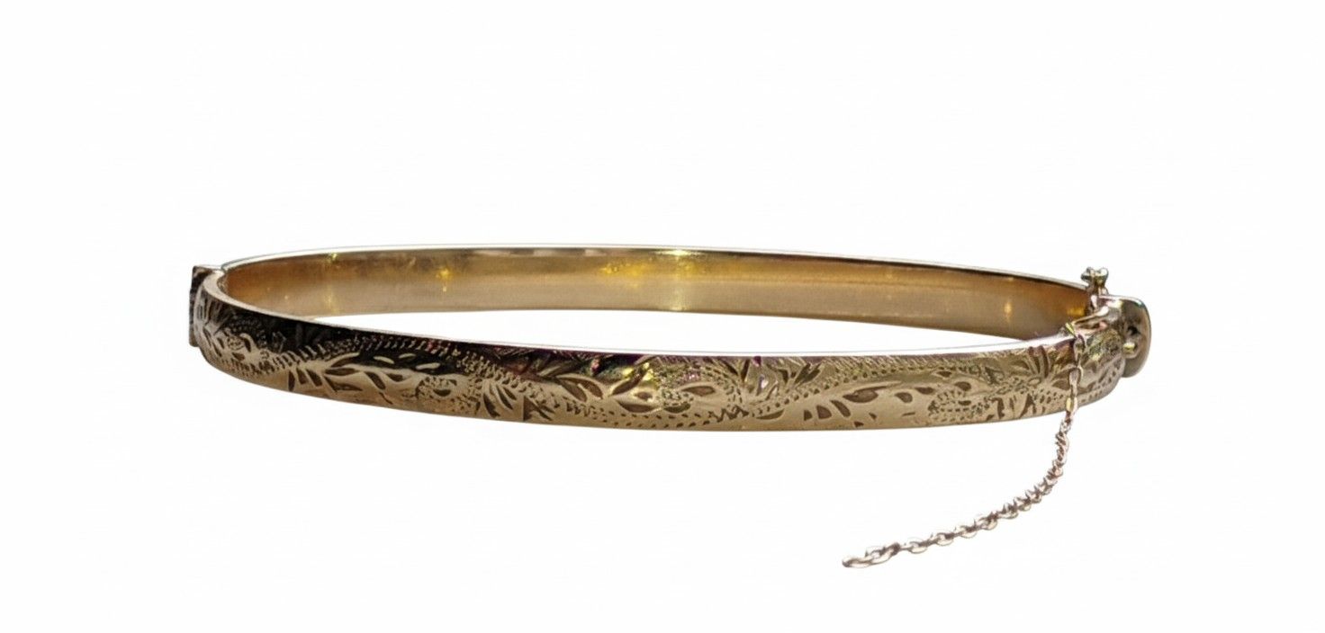 Vintage 14K Gold-Filled IRIS Bangle