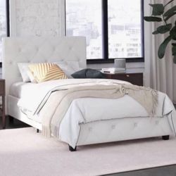 Platform Bed, Twin, White 