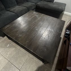 Large Wood Coffee Table with wheels