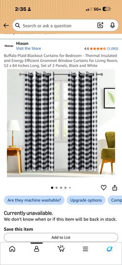 4 Panels Buffalo Check Curtains