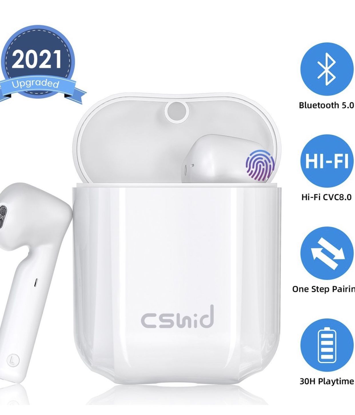 Wireless Earbuds,Bluetooth 5.0 True Bluetooth Ear Buds Earphone with Charging Case