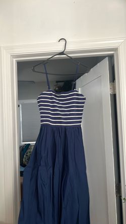 Navy blue striped dress