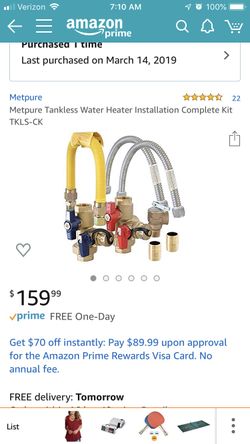 Tankless water heater kit