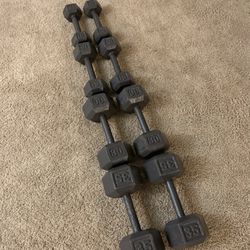 Dumbbells - Pairs of 10s, 15s and 30s - Total 110 Pounds 