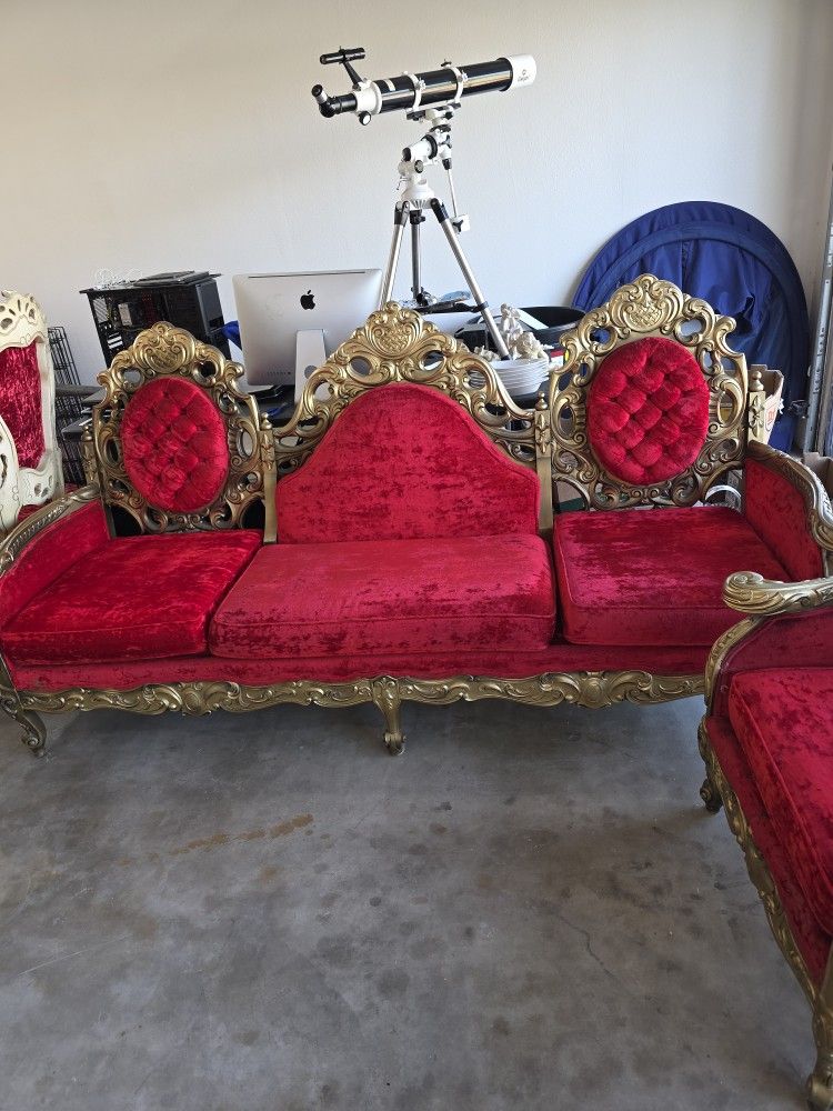 Couch And Chair And 2 Mirrors & Wall Decor