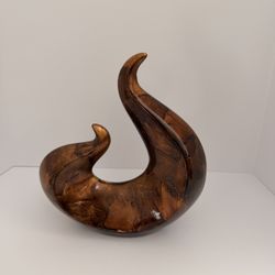 Modern Brown Abstract Table Sculpture – Home Decor Accent