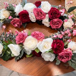 1 Set Of 2 Faux Flower Swags