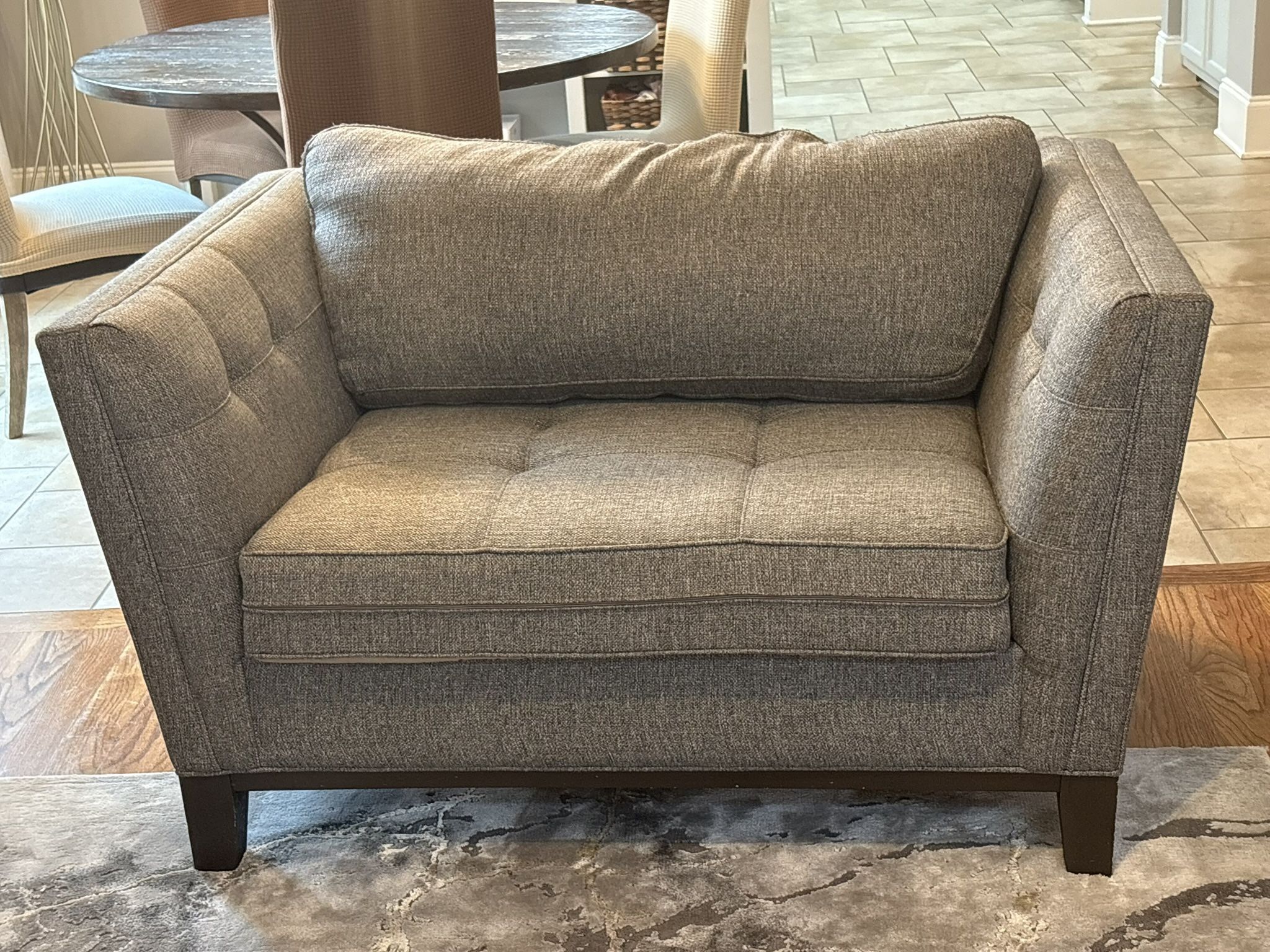 Gray Chair Plus Ottoman