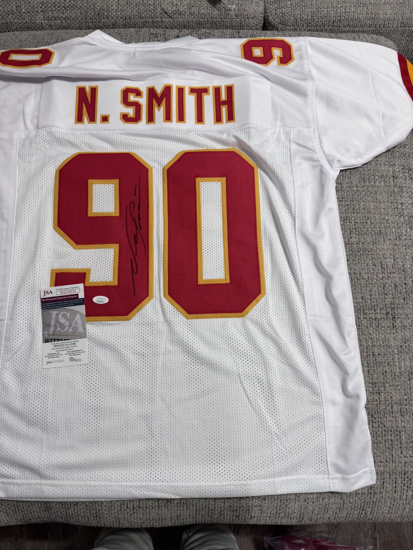 Neil Smith Signed Autograph Custom Jersey -JSA Coa - Kansas City Chiefs