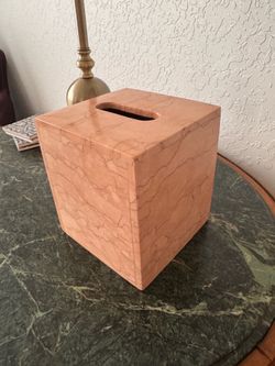 Pink Marble Tissue Box Cover