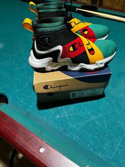 Champion Hyper C X Slip On Shoes Unisex Boy/Girl Size 5 Black/Red/Green
