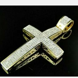 GENUINE 2 CT SILVER MOISSANITE CROSS
