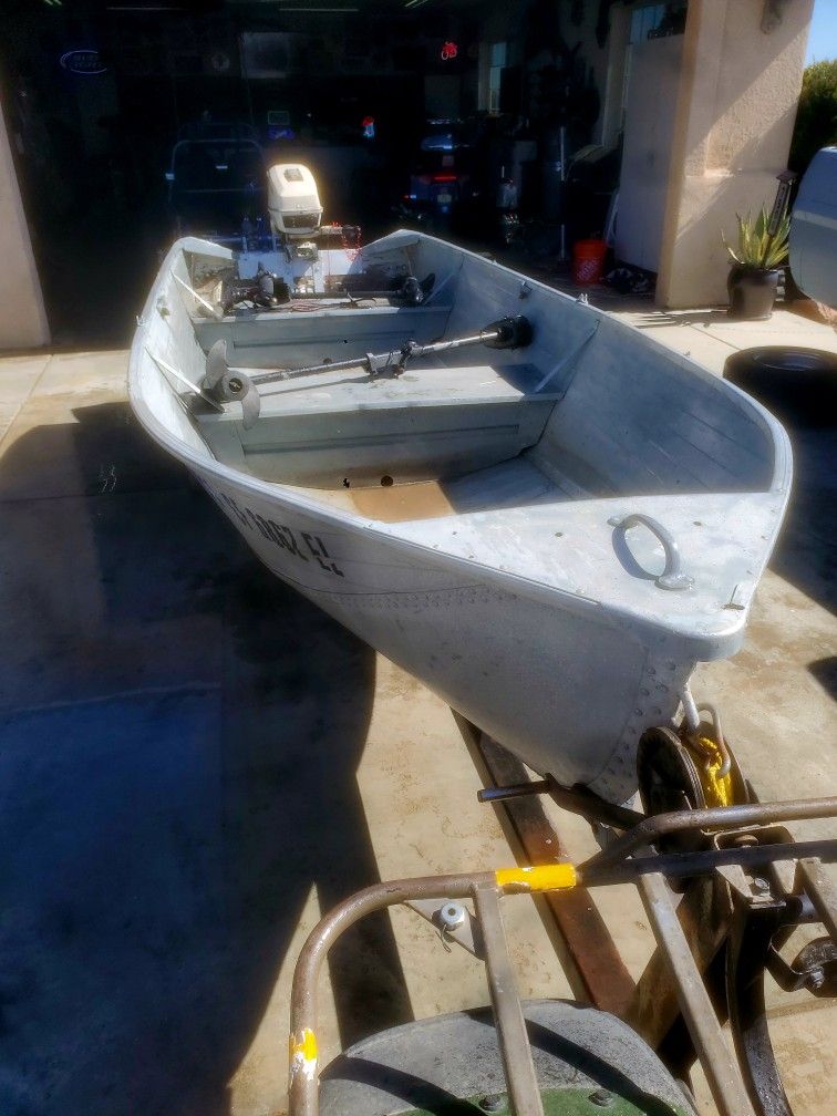 Aluminum Boat 14' Outboard ,trailer 2 Trolling 