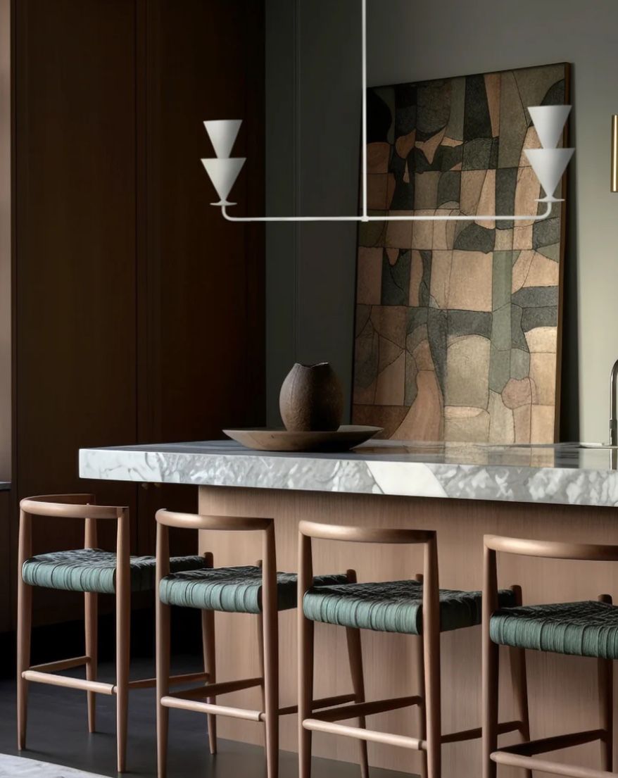 White Plaster Finish - 60” Chandelier