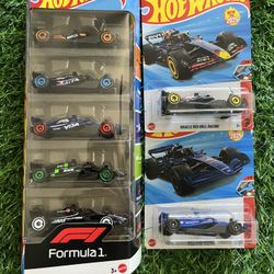 Hot Wheels Formula 1 5 Pack + Red Bull Racing & Williams Racing 