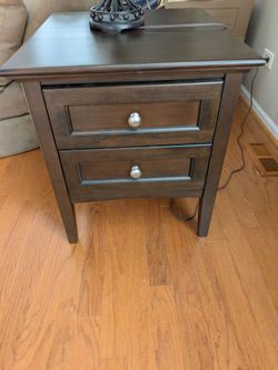 Wood Side Table With Drawers.  Beautiful Condition.