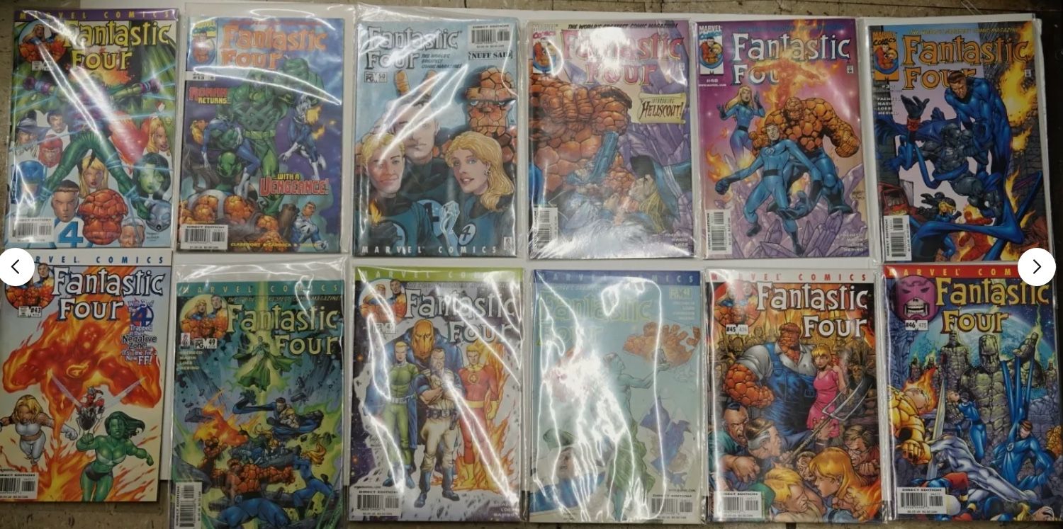 LOT 12 MARVEL FANTASTIC FOUR COMICS 46/475; 45/474; 48/477; 47/476; 49/478; 43/472; 44/473; JANUARY #13; 50/479; #41 ; #40; #39. COLLECTIBLE. GOOD CON