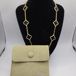 Clover Necklace 14k Gold Plated 20"