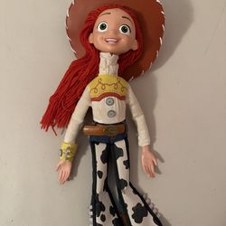 Disney Toy Story Jesse Doll Toy 14" Pull String Talks Yarn Hair Works with Hat