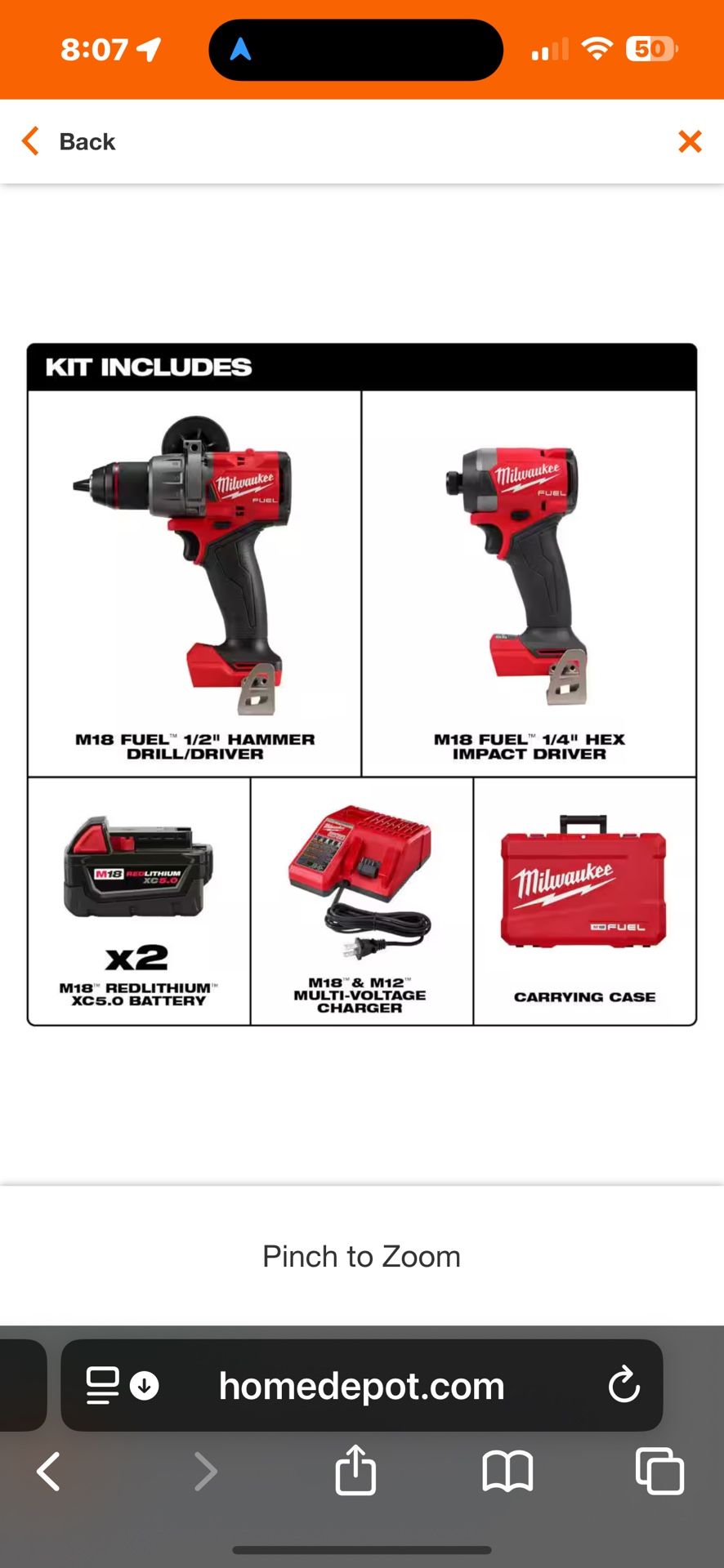 Milwaukee M18 18V Combo Kit