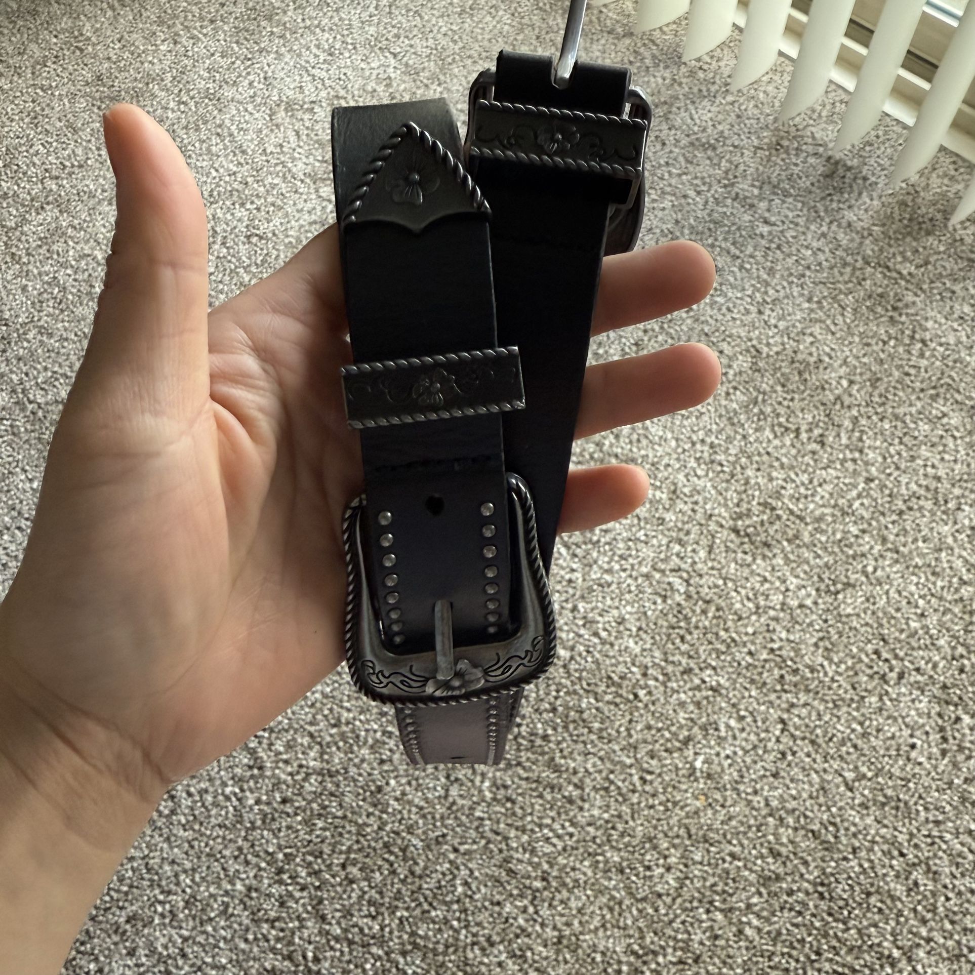 American Eagle Leather Double Buckle Belt Womens' 09/17 9712