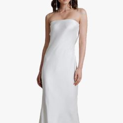 Strapless White Midi Dress Size XS