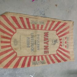 Vintage Wayne Poultry And Livestock Feed Sack Allied Mills 100 Pounds