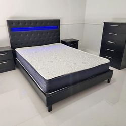 Bedroom Set Whit led Light - Juego De Cuarto Con Luz Led 